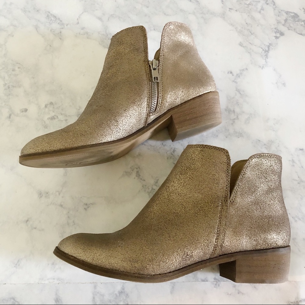 Splendid Gold Ankle Booties 8